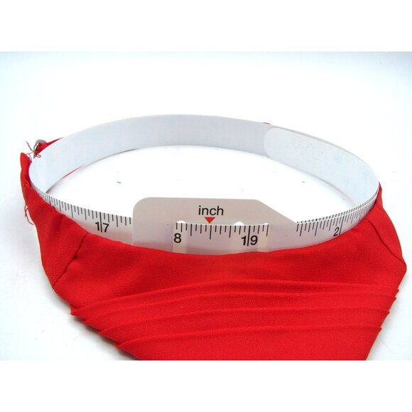 Red Necktie Gold Tone Amethyst Rhinestone Rib Accent Cravat Tie Ceremonial Adjus - Picture 8 of 8